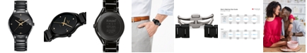 Rado Men's Swiss Automatic True Black Diamond Accent Ceramic Bracelet Watch 40mm R27056712